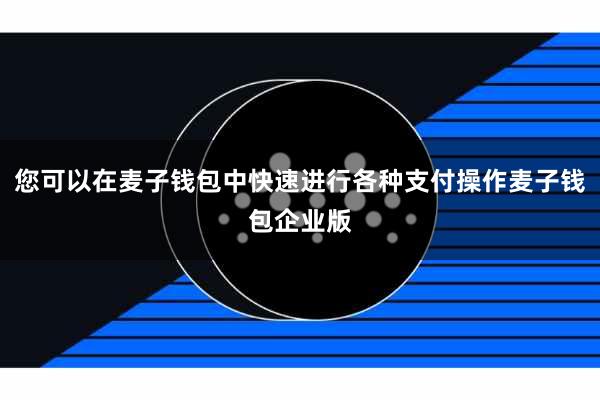 您可以在麦子钱包中快速进行各种支付操作麦子钱包企业版