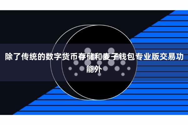 除了传统的数字货币存储和麦子钱包专业版交易功能外